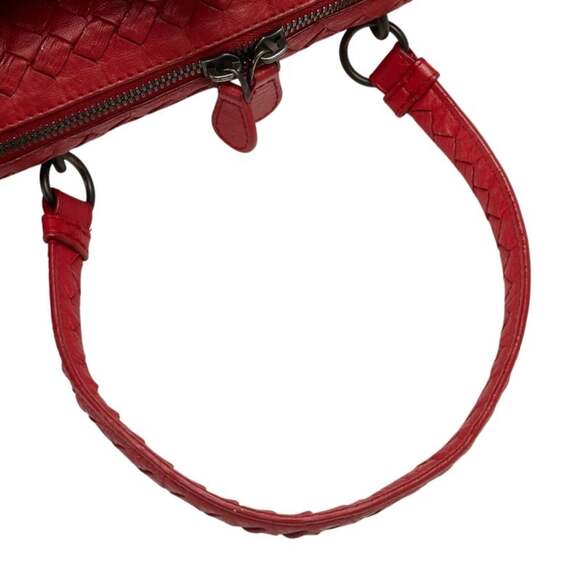 BOTTEGA VENETA Red Leather Intrecciato Tote Bag